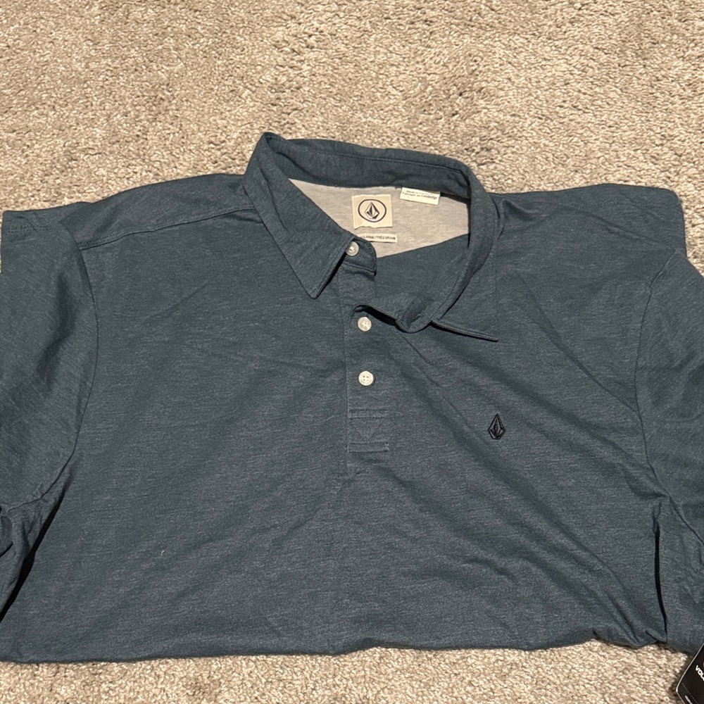 Volcom Men's Polo Shirt - Deep Teal